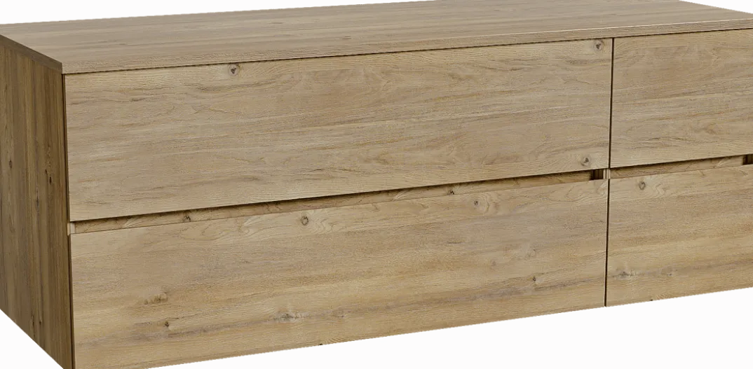 Storke Edge badkamermeubel met Panton wastafelblad voor waskom(men)
