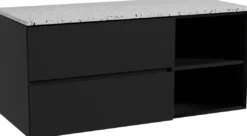 Storke Edge badkamermeubel met Tavola wastafelblad voor waskom(men)