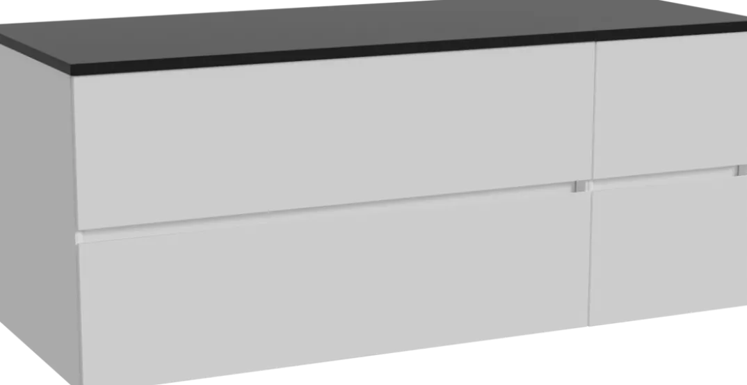 Storke Edge badkamermeubel met Panton wastafelblad voor waskom(men)