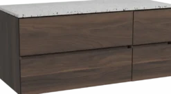 Storke Edge badkamermeubel met Tavola wastafelblad voor waskom(men)