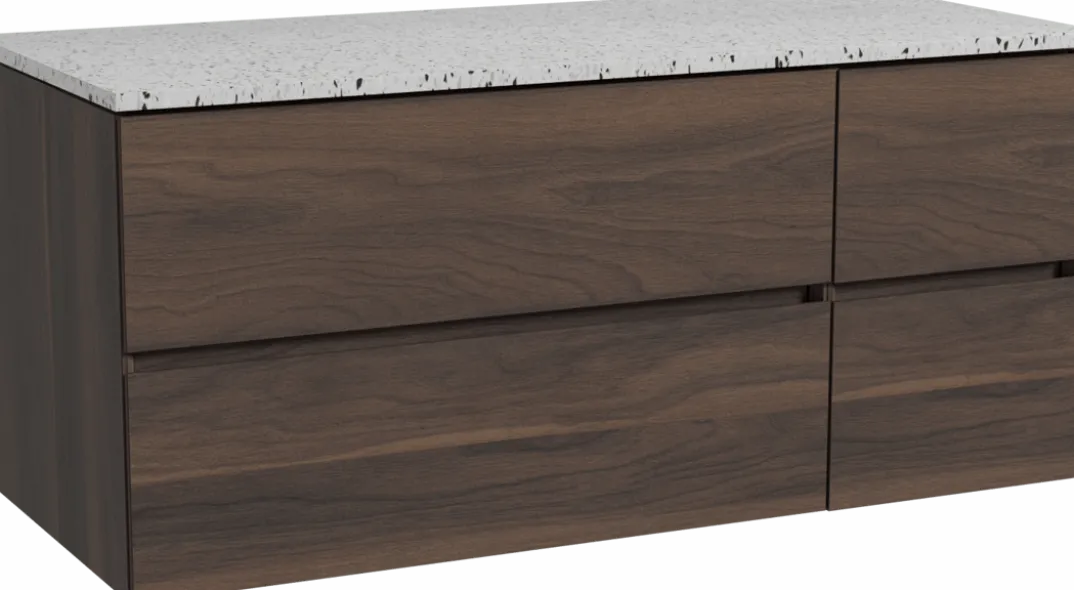 Storke Edge badkamermeubel met Tavola wastafelblad voor waskom(men)