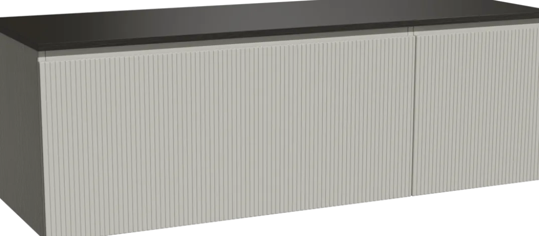 Storke Ribs badkamermeubel met Panton wastafelblad voor waskom(men)