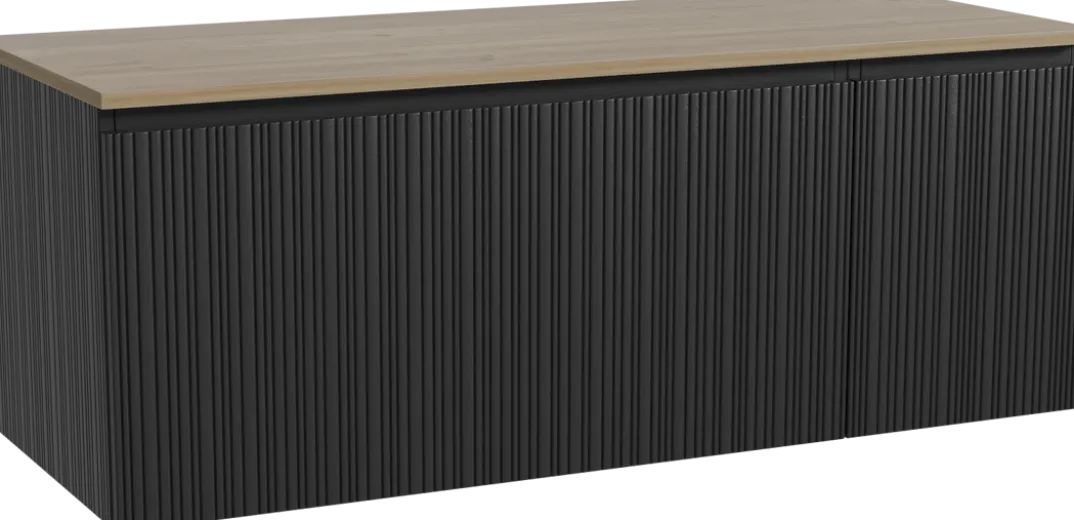Storke Ribs badkamermeubel met Panton wastafelblad voor waskom(men)