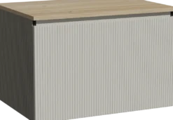 Storke Ribs badkamermeubel met Panton wastafelblad voor waskom(men)