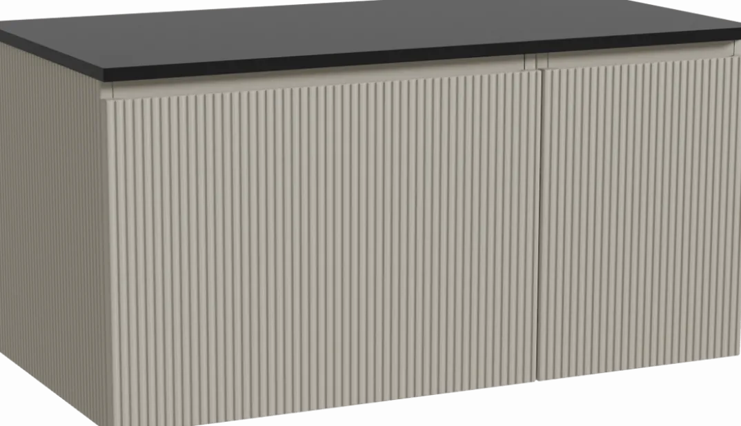 Storke Ribs badkamermeubel met Panton wastafelblad voor waskom(men)