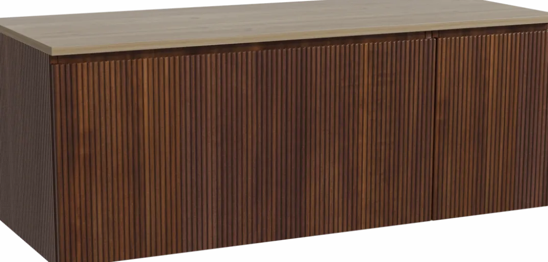 Storke Ribs badkamermeubel met Panton wastafelblad voor waskom(men)