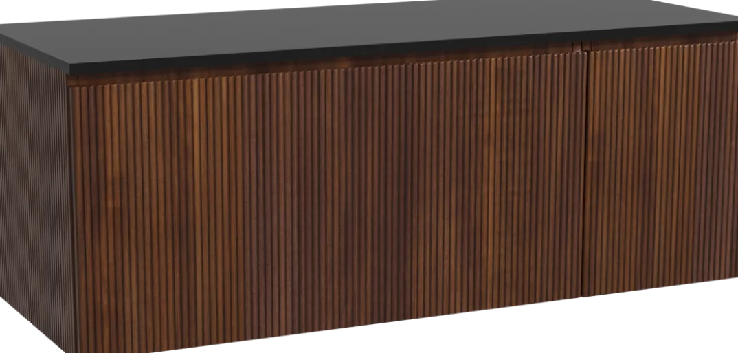 Storke Ribs badkamermeubel met Panton wastafelblad voor waskom(men)