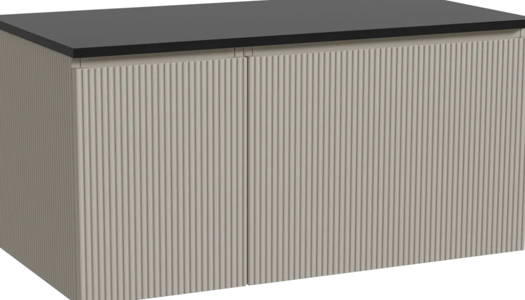 Storke Ribs badkamermeubel met Panton wastafelblad voor waskom(men)
