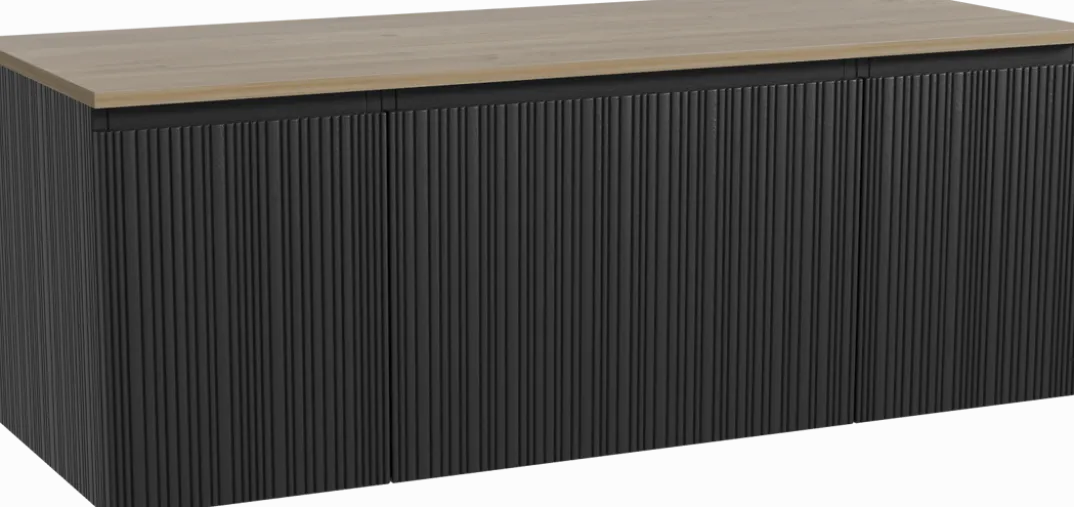 Storke Ribs badkamermeubel met Panton wastafelblad voor waskom(men)