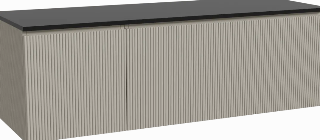 Storke Ribs badkamermeubel met Panton wastafelblad voor waskom(men)