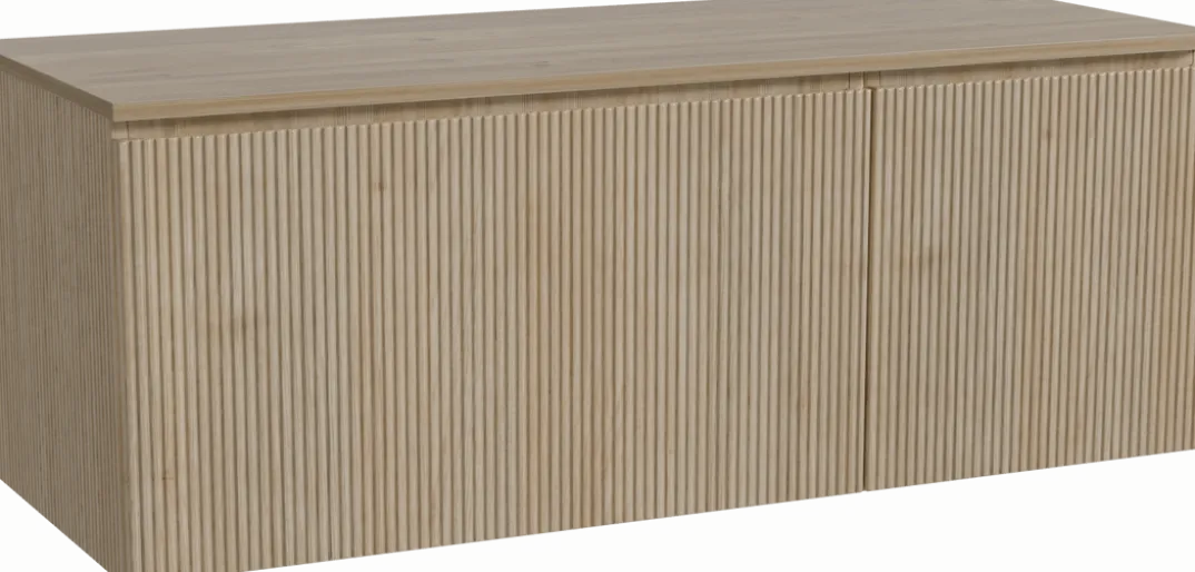 Storke Ribs badkamermeubel met Panton wastafelblad voor waskom(men)