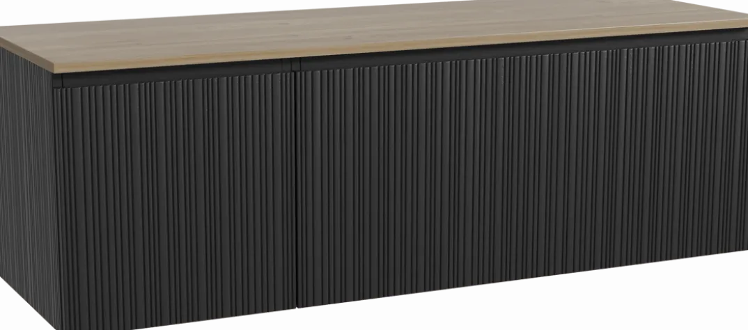 Storke Ribs badkamermeubel met Panton wastafelblad voor waskom(men)