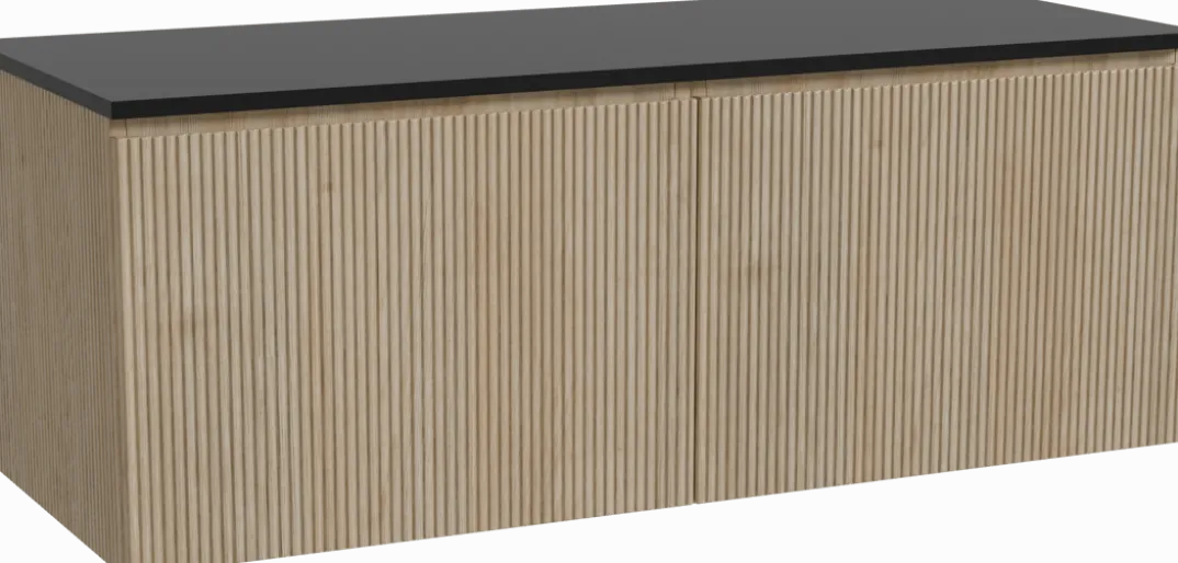 Storke Ribs badkamermeubel met Panton wastafelblad voor waskom(men)