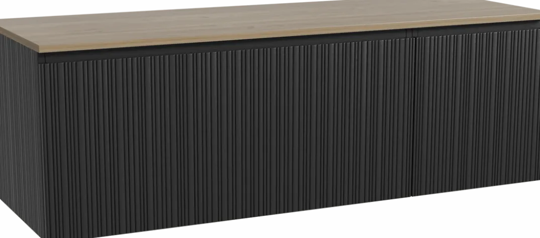Storke Ribs badkamermeubel met Panton wastafelblad voor waskom(men)