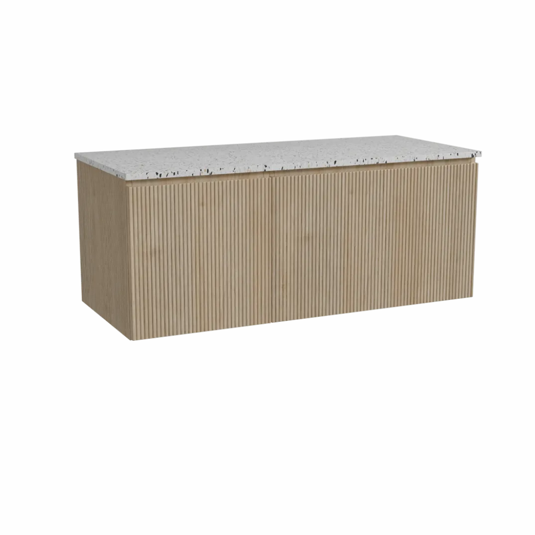 Storke Ribs badkamermeubel met Tavola wastafelblad voor waskom(men)