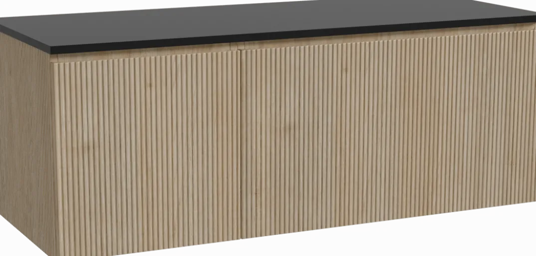 Storke Ribs badkamermeubel met Panton wastafelblad voor waskom(men)