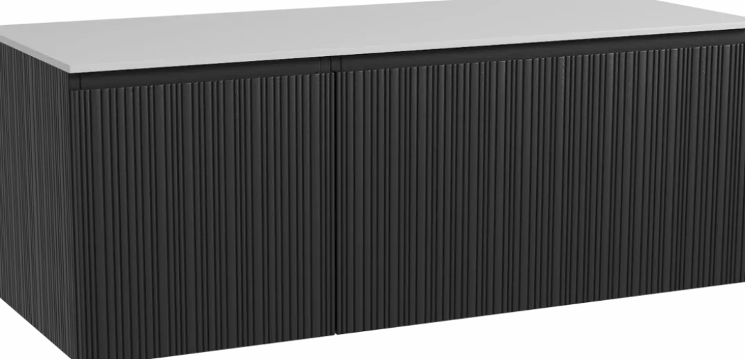 Storke Ribs badkamermeubel met Tavola wastafelblad voor waskom(men)