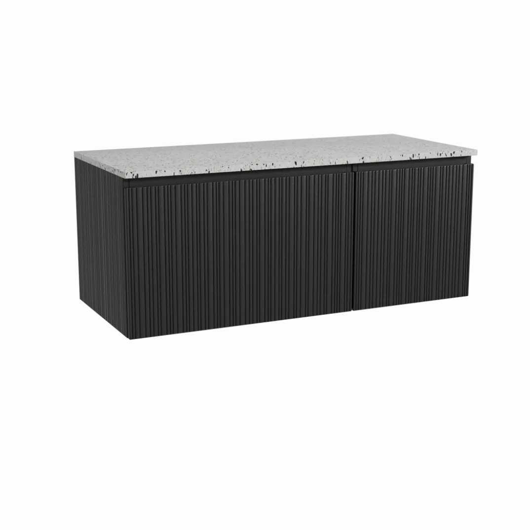 Storke Ribs badkamermeubel met Tavola wastafelblad voor waskom(men)