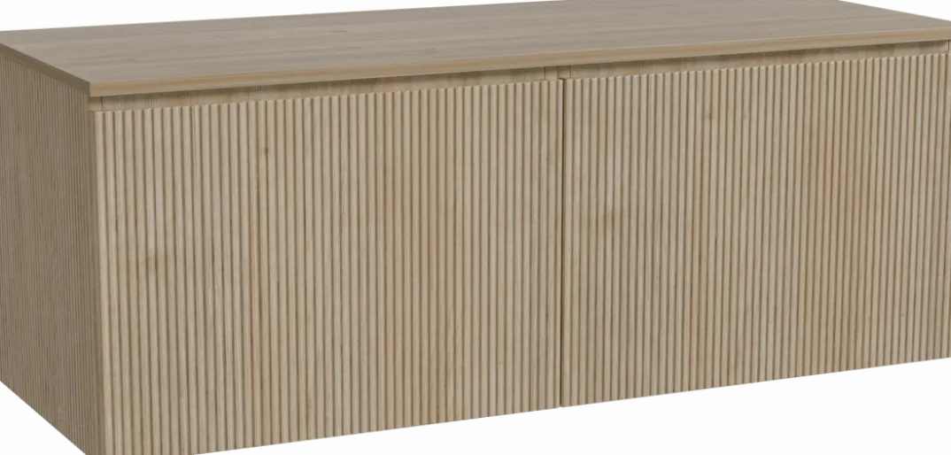 Storke Ribs badkamermeubel met Panton wastafelblad voor waskom(men)