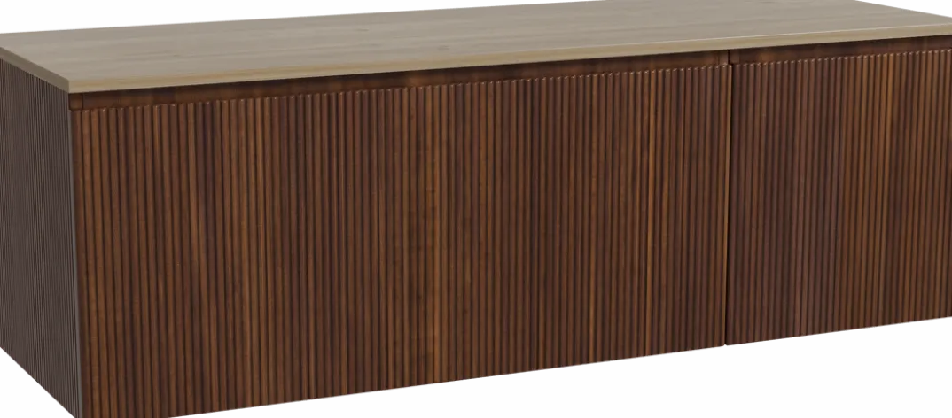 Storke Ribs badkamermeubel met Panton wastafelblad voor waskom(men)
