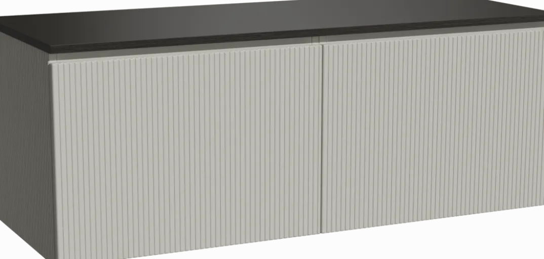 Storke Ribs badkamermeubel met Panton wastafelblad voor waskom(men)