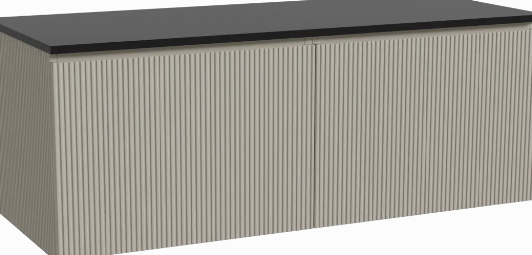 Storke Ribs badkamermeubel met Panton wastafelblad voor waskom(men)