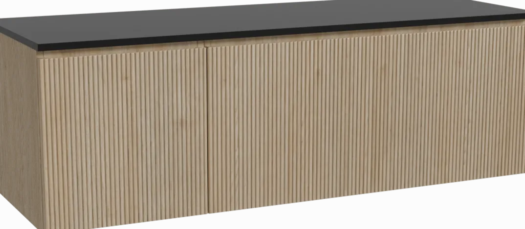 Storke Ribs badkamermeubel met Panton wastafelblad voor waskom(men)