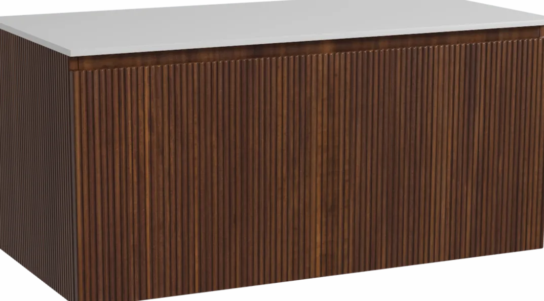 Storke Ribs badkamermeubel met Tavola wastafelblad voor waskom(men)