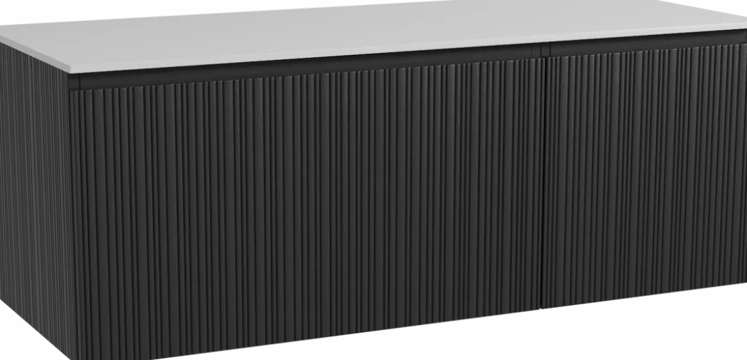 Storke Ribs badkamermeubel met Tavola wastafelblad voor waskom(men)