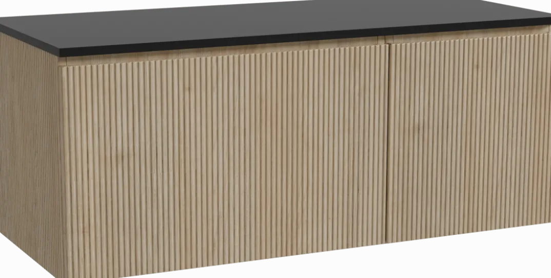 Storke Ribs badkamermeubel met Panton wastafelblad voor waskom(men)
