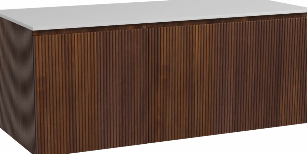 Storke Ribs badkamermeubel met Tavola wastafelblad voor waskom(men)