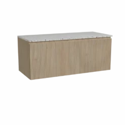 Storke Ribs badkamermeubel met Tavola wastafelblad voor waskom(men)