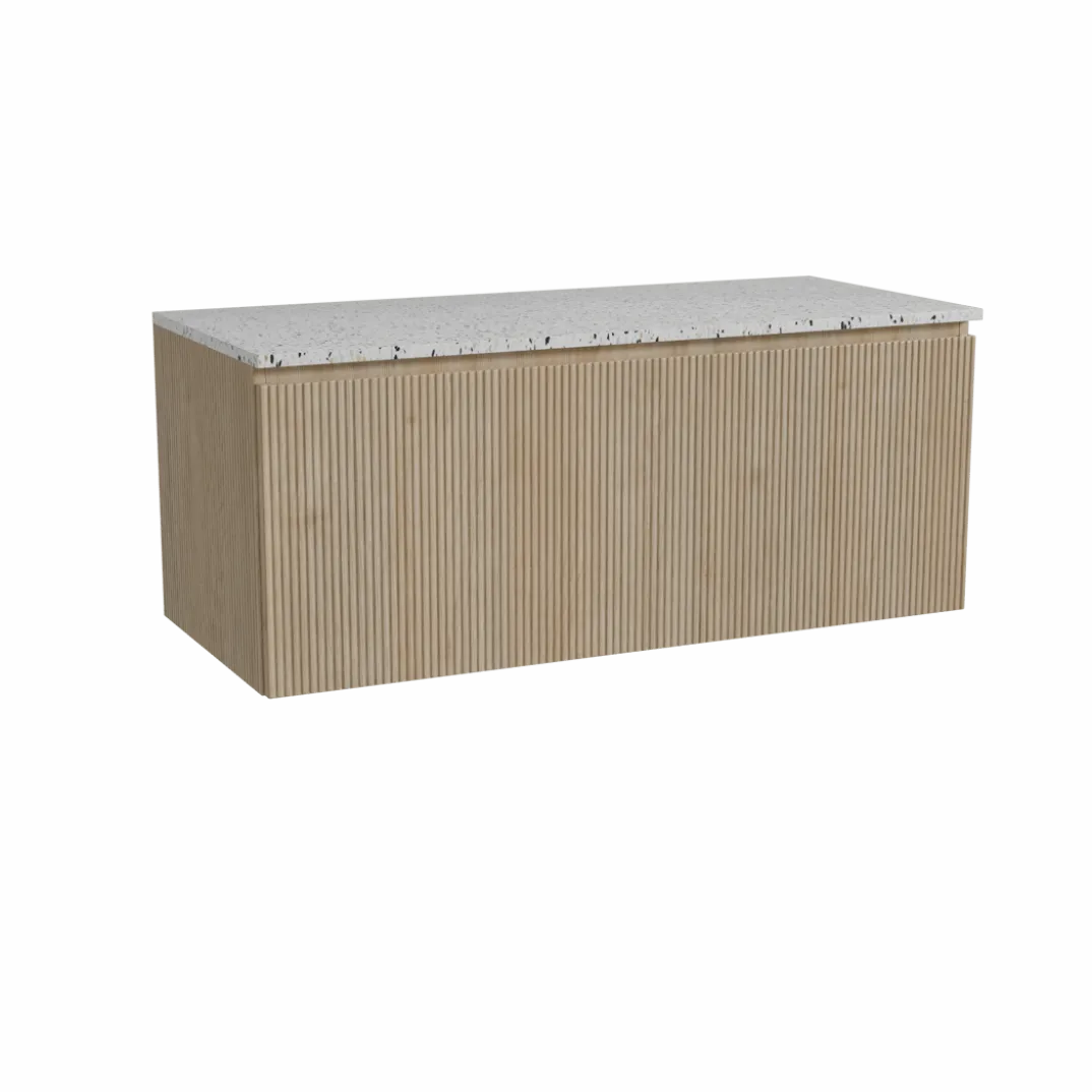 Storke Ribs badkamermeubel met Tavola wastafelblad voor waskom(men)