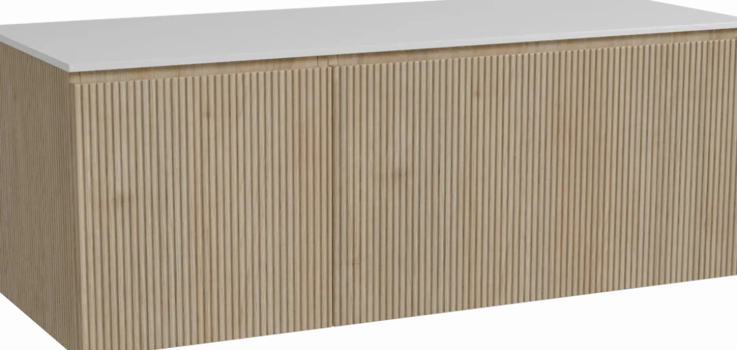 Storke Ribs badkamermeubel met Tavola wastafelblad voor waskom(men)