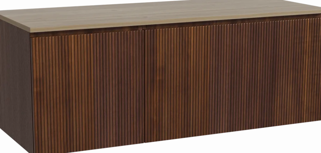 Storke Ribs badkamermeubel met Panton wastafelblad voor waskom(men)