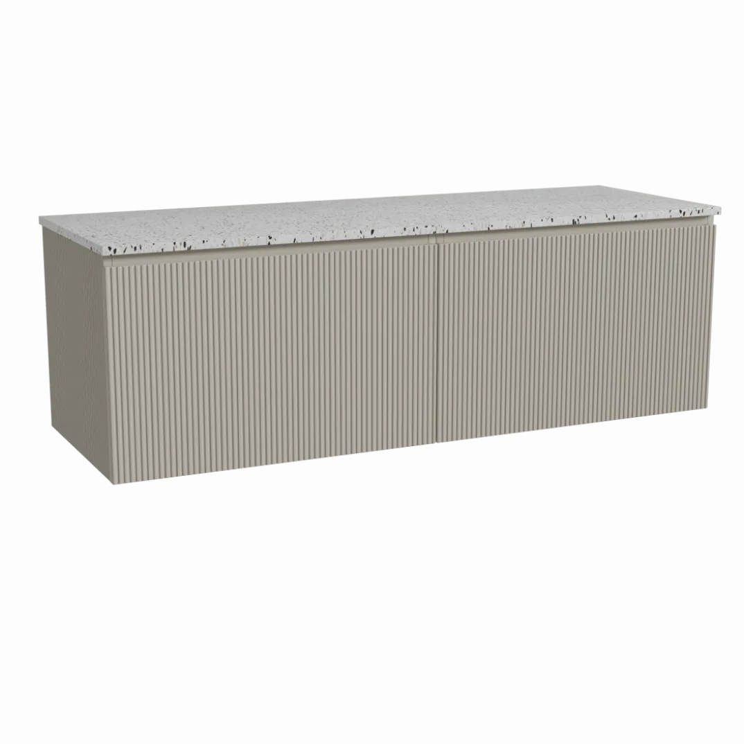 Storke Ribs badkamermeubel met Tavola wastafelblad voor waskom(men)