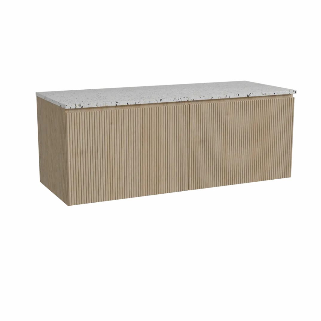Storke Ribs badkamermeubel met Tavola wastafelblad voor waskom(men)