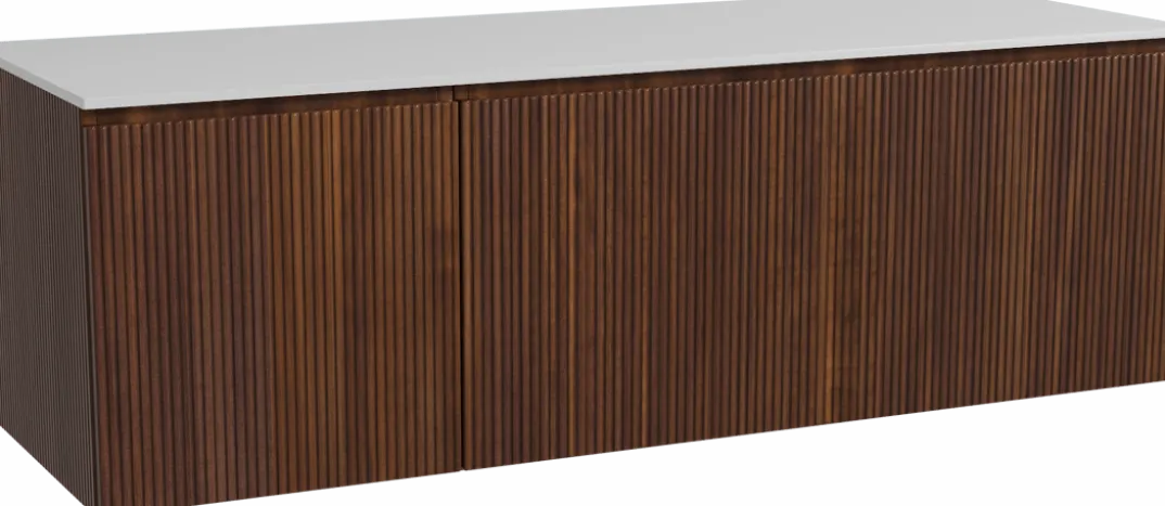Storke Ribs badkamermeubel met Tavola wastafelblad voor waskom(men)