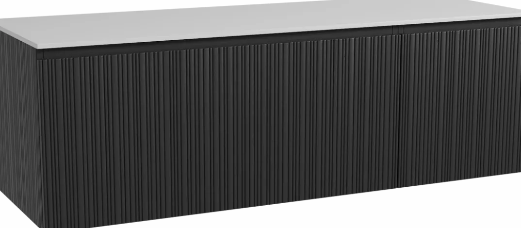 Storke Ribs badkamermeubel met Tavola wastafelblad voor waskom(men)