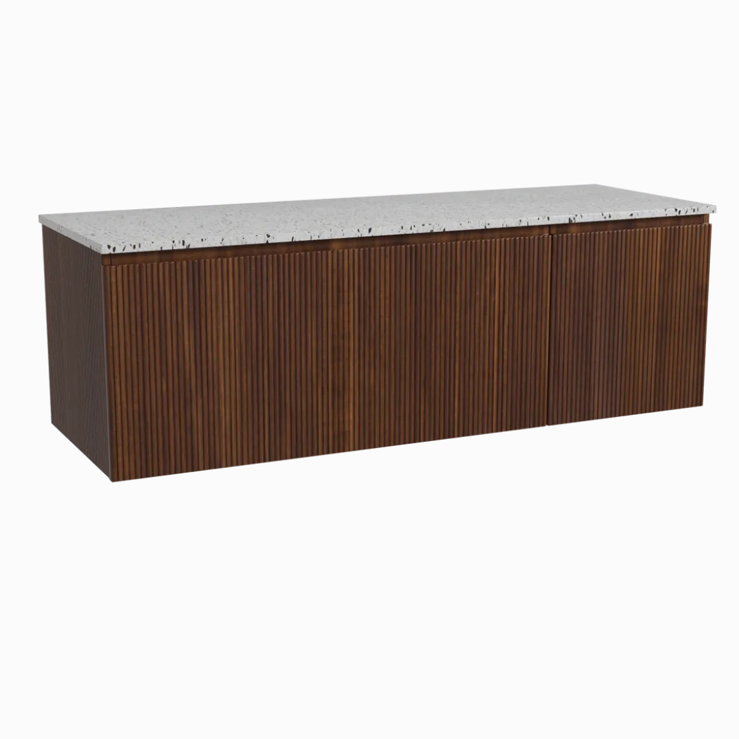 Storke Ribs badkamermeubel met Tavola wastafelblad voor waskom(men)