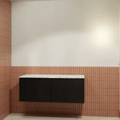 Storke Ribs badkamermeubel met Tavola wastafelblad voor waskom(men)
