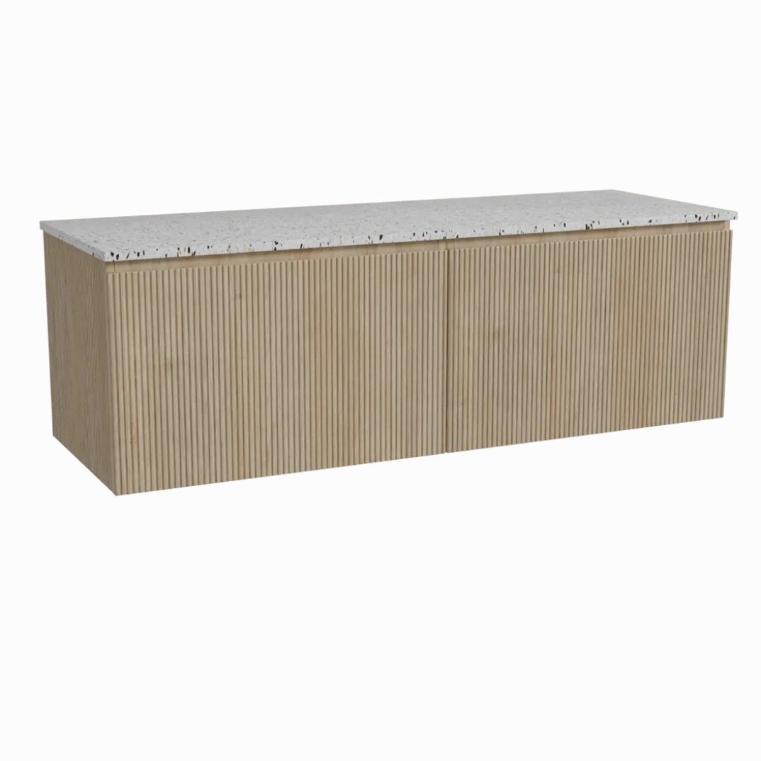 Storke Ribs badkamermeubel met Tavola wastafelblad voor waskom(men)