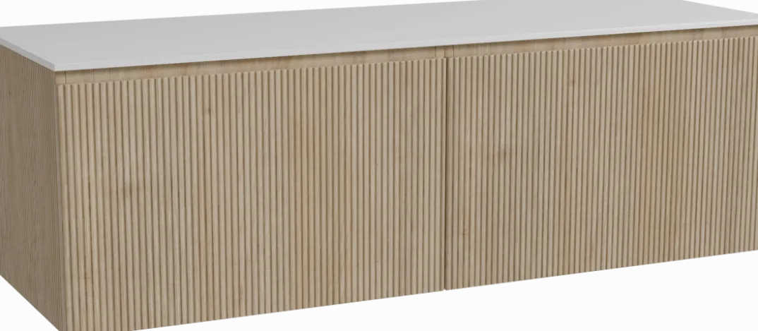 Storke Ribs badkamermeubel met Tavola wastafelblad voor waskom(men)