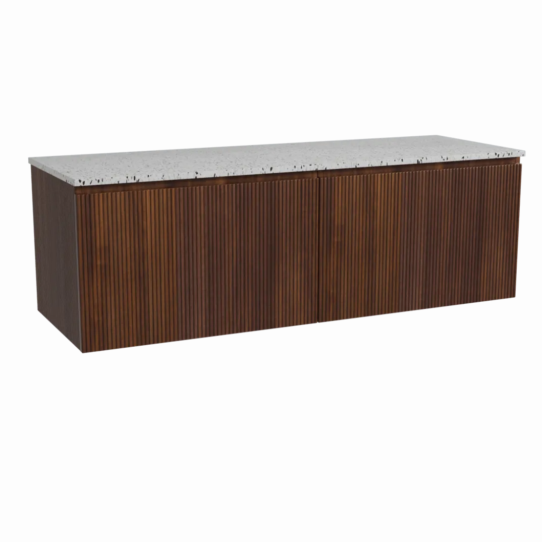 Storke Ribs badkamermeubel met Tavola wastafelblad voor waskom(men)
