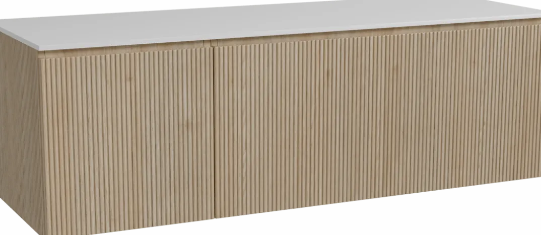 Storke Ribs badkamermeubel met Tavola wastafelblad voor waskom(men)