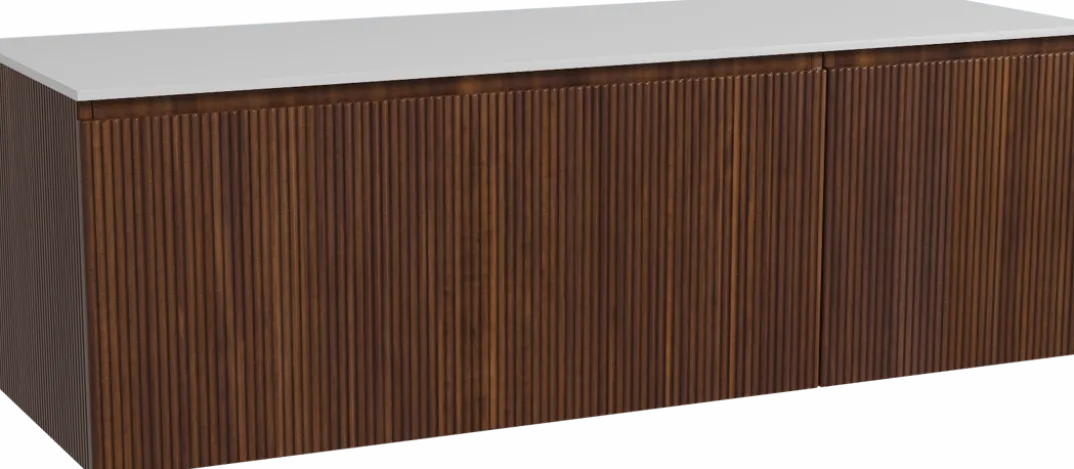Storke Ribs badkamermeubel met Tavola wastafelblad voor waskom(men)