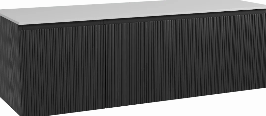 Storke Ribs badkamermeubel met Tavola wastafelblad voor waskom(men)