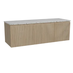 Storke Ribs badkamermeubel met Tavola wastafelblad voor waskom(men)
