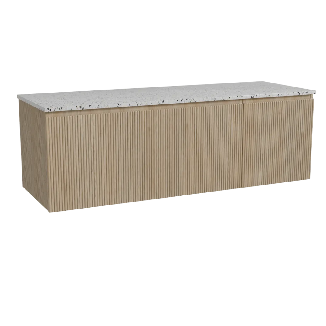 Storke Ribs badkamermeubel met Tavola wastafelblad voor waskom(men)