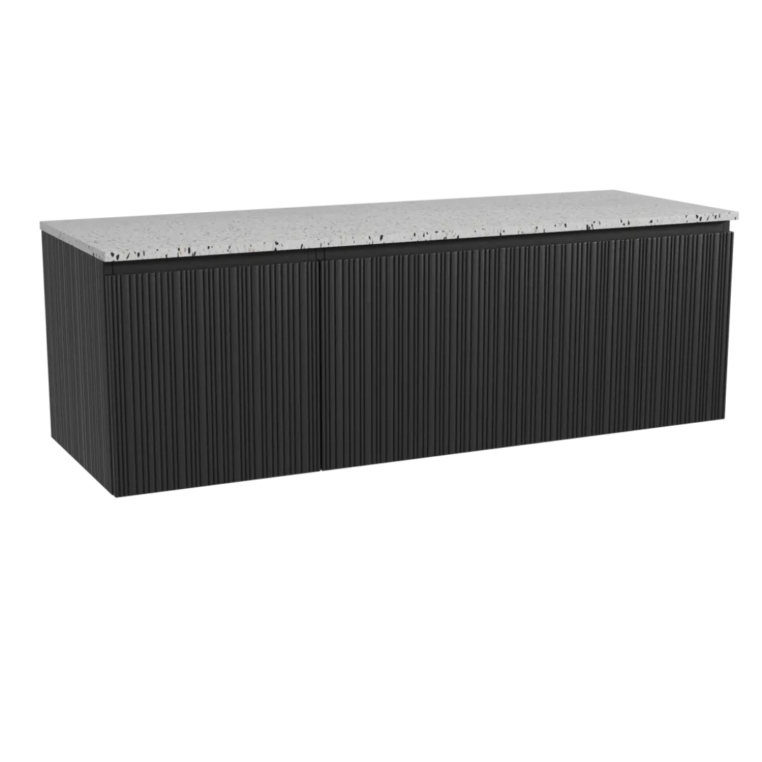 Storke Ribs badkamermeubel met Tavola wastafelblad voor waskom(men)
